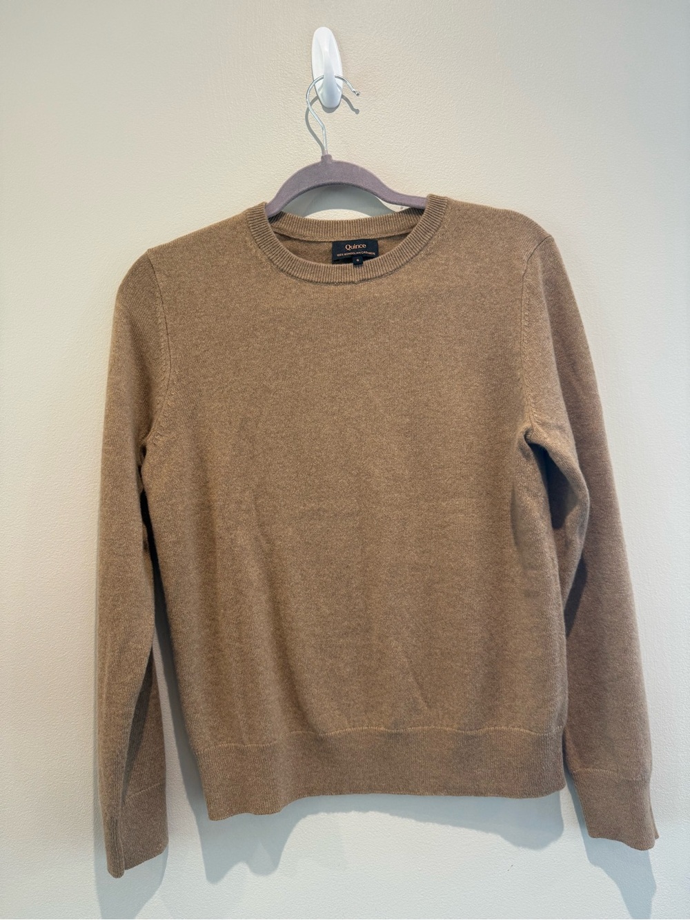 Quince Women's Crewneck Sweater in Camel Brown - Picture 1 of 2